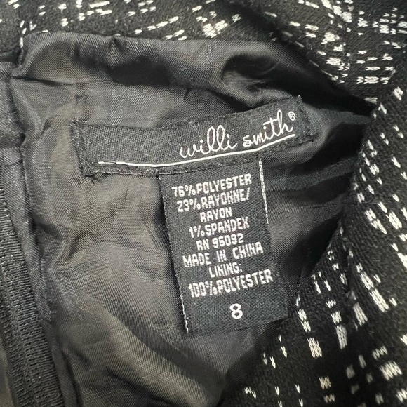 Willi Smith Black and White Sheath Dress with Cowl Neck - Picture 10 of 12